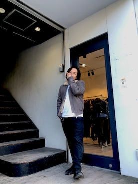 「ALLSAINTS（オールセインツ）のアイテム（ライダースジャケット）」を使った、shunさん（メンズ・170cm）の秋コーディネート
