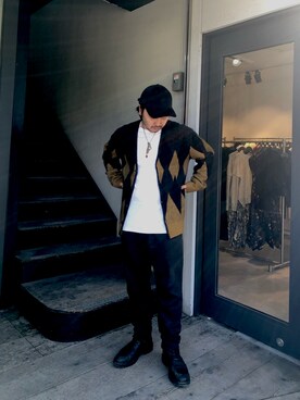「ALLSAINTS（オールセインツ）のアイテム（キャップ）」を使った、shunさん（メンズ・170cm）の秋コーディネート
