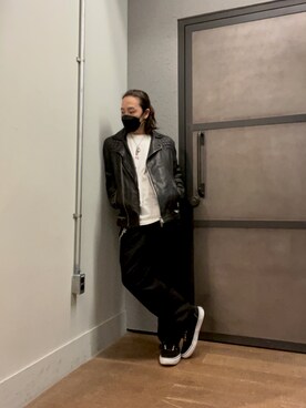 「ALLSAINTS（オールセインツ）のアイテム（ライダースジャケット）」を使った、shunさん（メンズ・170cm）の春コーディネート