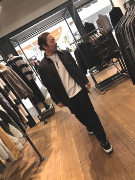 「ALLSAINTS（オールセインツ）のアイテム（ライダースジャケット）」を使った、shunさん（メンズ・170cm）の冬コーディネート