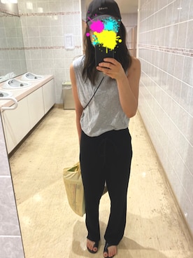「CLANE（クラネ）のアイテム（帽子）」を使った、ks19860916さん（レディース・161cm）の夏コーディネート
