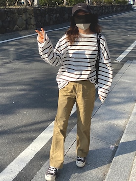 「CLANE（クラネ）のアイテム（帽子）」を使った、ks19860916さん（レディース・161cm）の春コーディネート