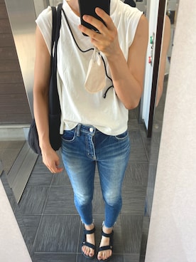 「CLANE（クラネ）のアイテム（トートバッグ）」を使った、ks19860916さん（レディース・161cm）の夏コーディネート