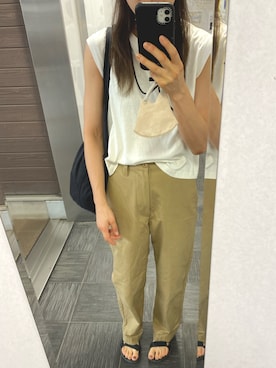 「CLANE（クラネ）のアイテム（トートバッグ）」を使った、ks19860916さん（レディース・161cm）の夏コーディネート