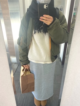 「MOUSSY（マウジー）のアイテム（MA-1）」を使った、ks19860916さん（レディース・161cm）の冬コーディネート