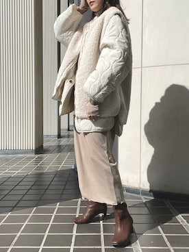「r.（アールドット）のアイテム（その他アウター）」を使った、r.さん（レディース・159cm）の秋コーディネート
