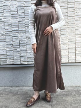 「w closet（ダブルクローゼット）のアイテム（オールインワン・サロペット）」を使った、tさん（レディース・150cm）の冬コーディネート