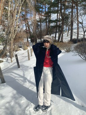 「BASISBROEK（バシスブルック）のアイテム（ジャケット/アウター）」を使った、moeさん（レディース・155cm）の冬コーディネート