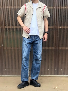 「PINEAPPLE JUICE（パイナップルジュース）のアイテム」を使った、iamimaichさん（メンズ・177cm）の夏コーディネート