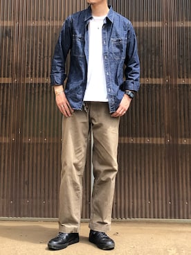 「Deluxewareのアイテム」を使った、iamimaichさん（メンズ・177cm）の秋コーディネート