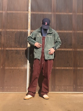 「ミリタリーコーデ」｜「アイテム（サロペット/オーバーオール）」を使った、iamimaichさん（メンズ・177cm）の冬コーディネート