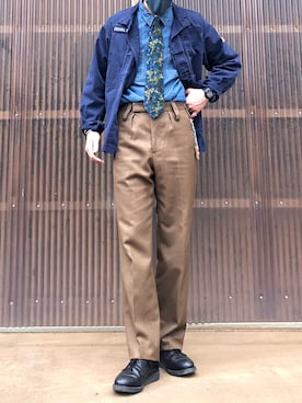 「WAIPER.inc（ワイパーインク）のアイテム（スラックス）」を使った、iamimaichさん（メンズ・177cm）の春コーディネート