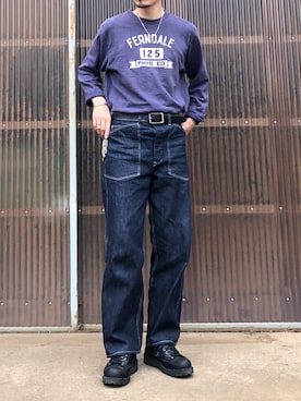 「Buzz Rickson's（バズリクソンズ）のアイテム（デニムパンツ）」を使った、iamimaichさん（メンズ・177cm）の秋コーディネート