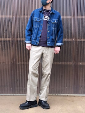 「Lee（リー）のアイテム（ジャケット/アウター）」を使った、iamimaichさん（メンズ・177cm）の春コーディネート