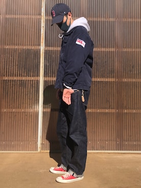 「Have a good time（ハバグッタイム）のアイテム（パーカー）」を使った、iamimaichさん（メンズ・177cm）の冬コーディネート