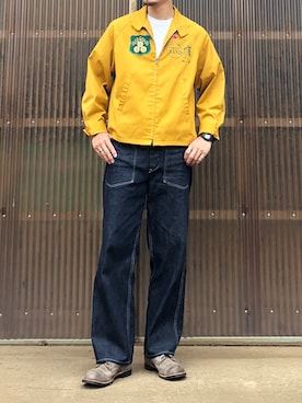 「Buzz Rickson's（バズリクソンズ）のアイテム（デニムパンツ）」を使った、iamimaichさん（メンズ・177cm）の秋コーディネート