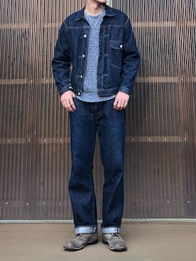 「WAREHOUSE（ウエアハウス）のアイテム（デニムジャケット）」を使った、iamimaichさん（メンズ・177cm）の秋コーディネート