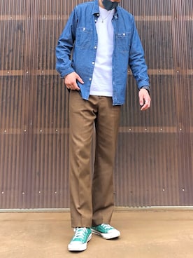「WAIPER.inc（ワイパーインク）のアイテム（スラックス）」を使った、iamimaichさん（メンズ・177cm）の春コーディネート