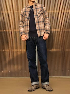 「Deluxewareのアイテム」を使った、iamimaichさん（メンズ・177cm）の秋コーディネート