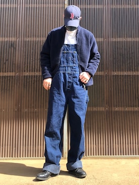 「フリース」｜「アイテム（オールインワン・サロペット）」を使った、iamimaichさん（メンズ・177cm）の春コーディネート