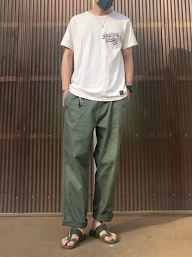 「niko and...（ニコアンド）のアイテム（チノパンツ）」を使った、iamimaichさん（メンズ・177cm）の夏コーディネート