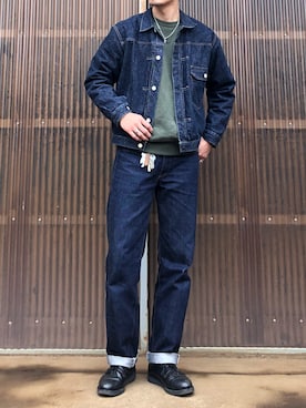 「WAREHOUSE（ウエアハウス）のアイテム（デニムジャケット）」を使った、iamimaichさん（メンズ・177cm）の秋コーディネート