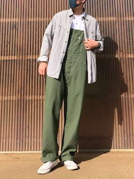 「Johnbull（ジョンブル）のアイテム（サロペット/オーバーオール）」を使った、iamimaichさん（メンズ・177cm）の春コーディネート