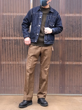 「WAIPER.inc（ワイパーインク）のアイテム（スラックス）」を使った、iamimaichさん（メンズ・177cm）の冬コーディネート