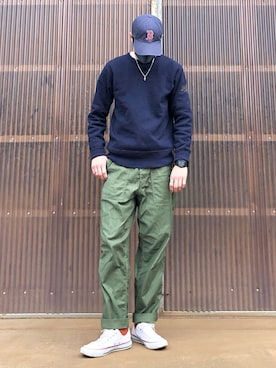 「Deluxewareのアイテム」を使った、iamimaichさん（メンズ・177cm）の春コーディネート