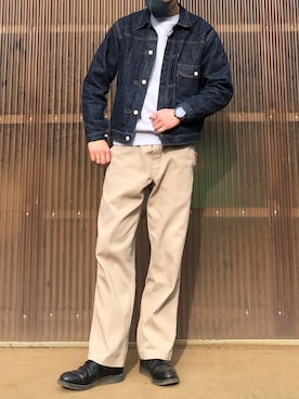 「アイテム（チノパンツ）」を使った、iamimaichさん（メンズ・177cm）の春コーディネート