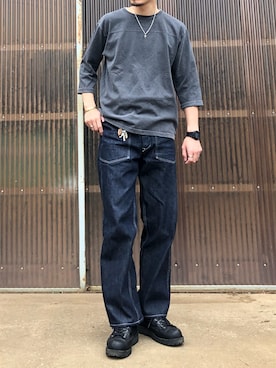 「Buzz Rickson's（バズリクソンズ）のアイテム（デニムパンツ）」を使った、iamimaichさん（メンズ・177cm）の秋コーディネート