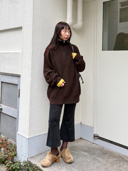 【9.19(土)0:00発売】ハーフジップパッチニット