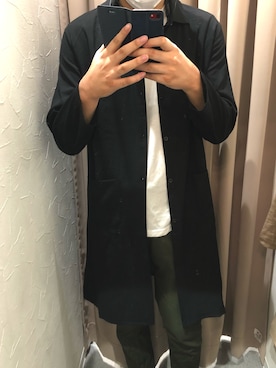 「MinoriTY（マイノリティ）のアイテム（ステンカラーコート）」を使った、ゆーまさん（メンズ・186cm）の秋コーディネート