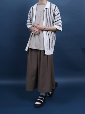 「アイテム（サンダル）」を使った、Rinanさん（メンズ・178cm）の夏コーディネート