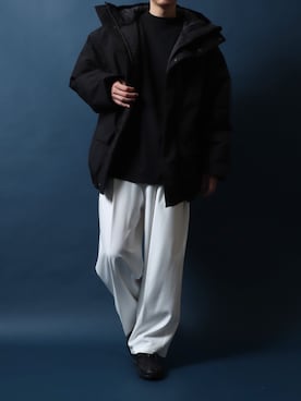 「ファッションを楽しもう」｜「アイテム（ダウンジャケット/コート）」を使った、Rinanさん（メンズ・178cm）の冬コーディネート