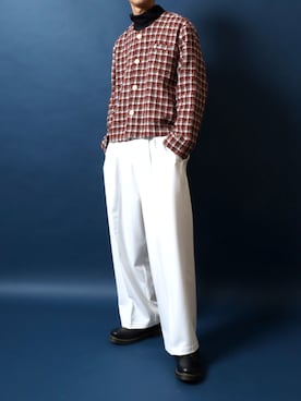 「アイテム（ノーカラージャケット）」を使った、ANPASさん（メンズ・181cm）の秋コーディネート