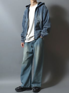 「アイテム（ジャケット/アウター、ブルー系）」を使った、ANPASさん（メンズ・181cm）の冬コーディネート