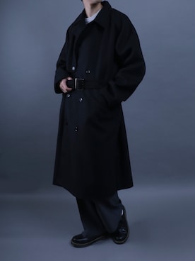 「冬」｜「アイテム（トレンチコート）」を使った、Rinanさん（メンズ・178cm）の冬コーディネート