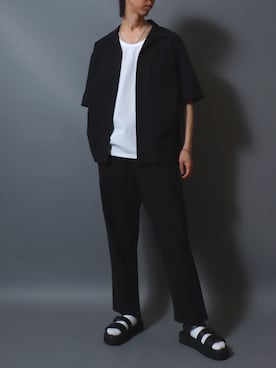 「テーパードパンツ」｜ANPASさん（メンズ・181cm）の春コーディネート