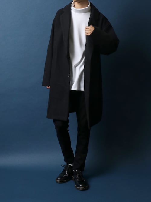 OVERCOAT MELTON SOUTAIN COAT 黒 サイズ1 新品 OVERCOAT MELTON SOUTAIN COAT 黒 サイズ1（メンズ