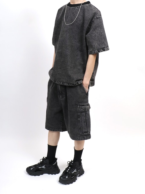 セール】Vintage Design Indigo Denim Cargo Half Pants