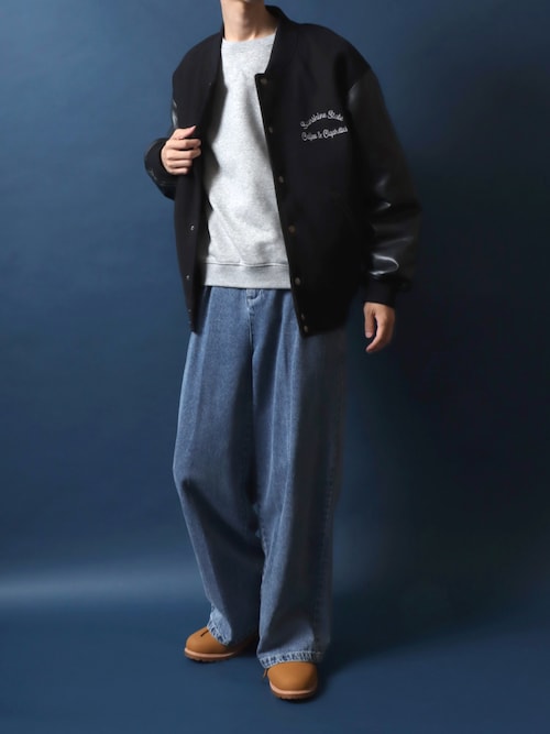 ANPAS Synthetic Leather & Melton Varsity Jacket/ANPAS 別注 ワン