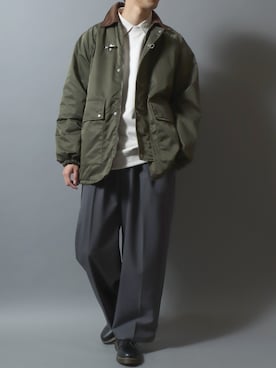 「アイテム（スラックス）」を使った、ANPASさん（メンズ・181cm）の冬コーディネート