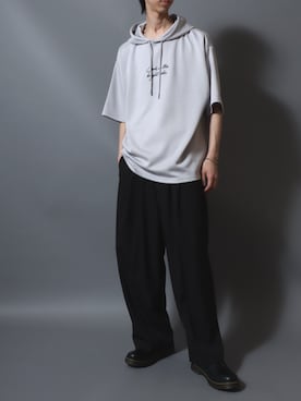 「アイテム（パーカー）」を使った、ANPASさん（メンズ・181cm）の夏コーディネート