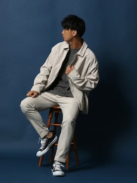 「テーパードパンツ」｜「アイテム（セットアップ）」を使った、Rinanさん（メンズ・178cm）の秋コーディネート