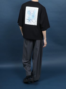 「アイテム（スラックス）」を使った、Rinanさん（メンズ・178cm）の夏コーディネート