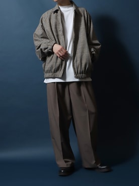 「ANPAS（アンパス）のアイテム（ブルゾン）」を使った、Rinanさん（メンズ・178cm）の秋コーディネート