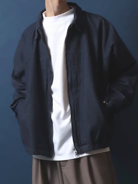 「ANPAS（アンパス）のアイテム（ブルゾン）」を使った、ANPASさん（メンズ・181cm）の秋コーディネート