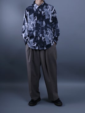 「柄シャツ」｜ANPASさん（メンズ・178cm）の秋コーディネート