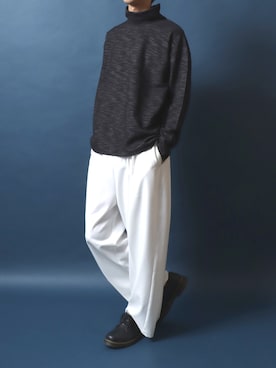 「アイテム（スラックス）」を使った、ANPASさん（メンズ・181cm）の秋コーディネート